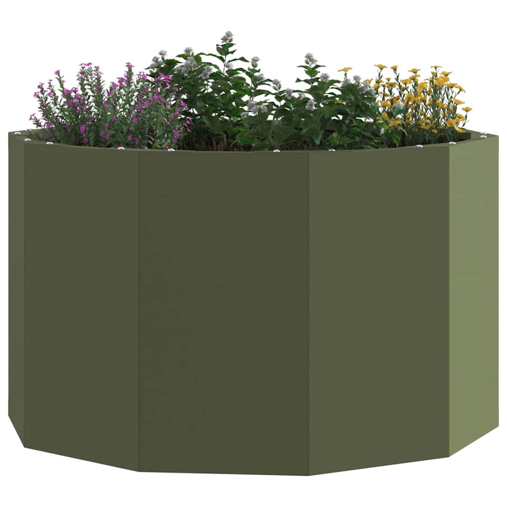 vidaXL Donica Zielony oliwkowy 60 x 60 x 35 cm Stal