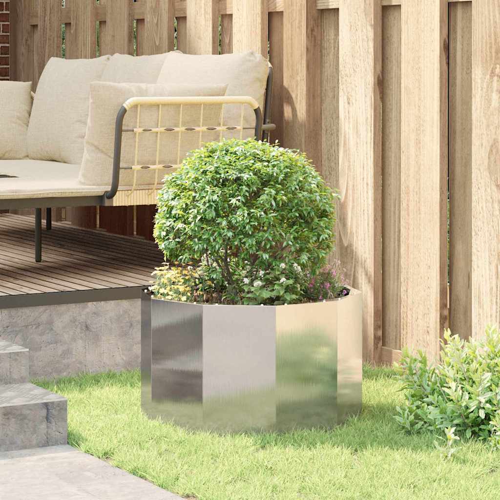 vidaXL Donica Srebrny 60 x 60 x 35 cm Stal nierdzewna