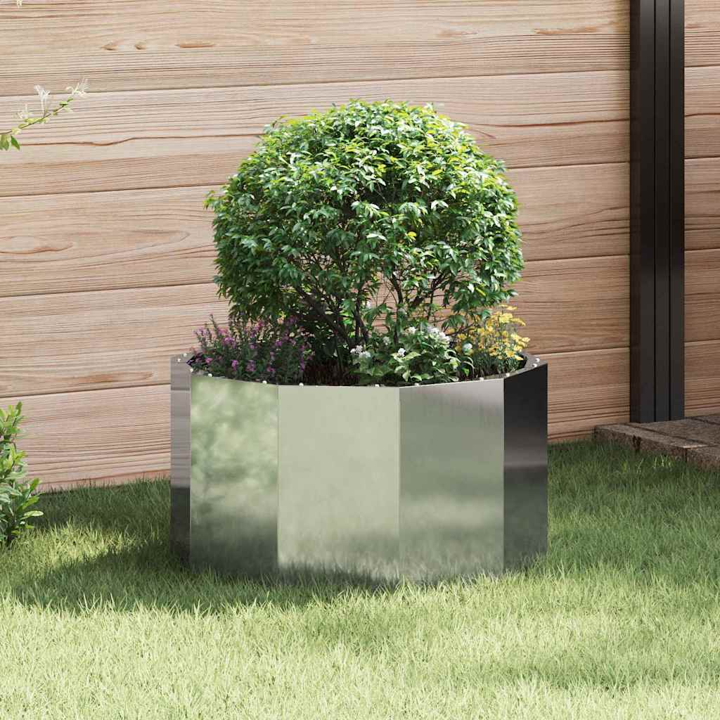 vidaXL Donica Srebrny 60 x 60 x 35 cm Stal Galwanizowana