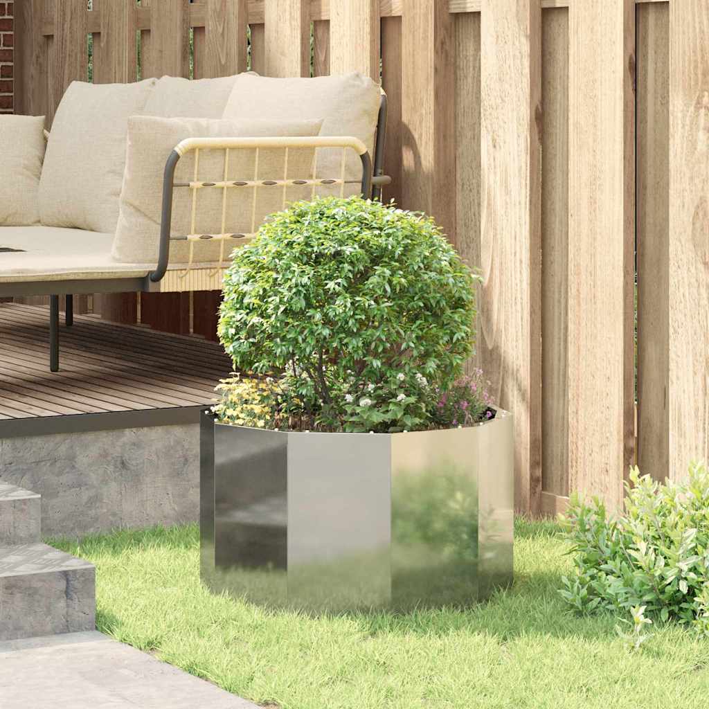 vidaXL Donica Srebrny 60 x 60 x 35 cm Stal Galwanizowana