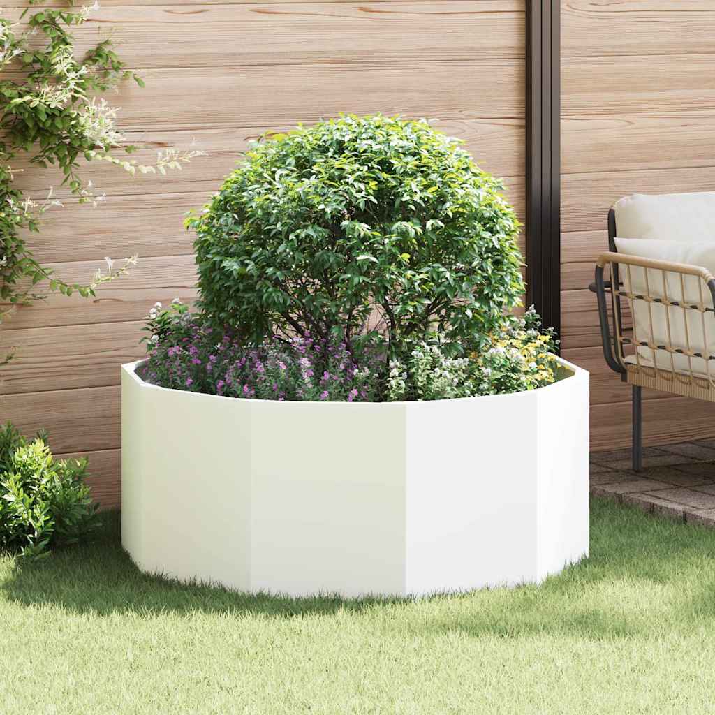 vidaXL Donica Biały 120 x 120 x 50 cm Stal