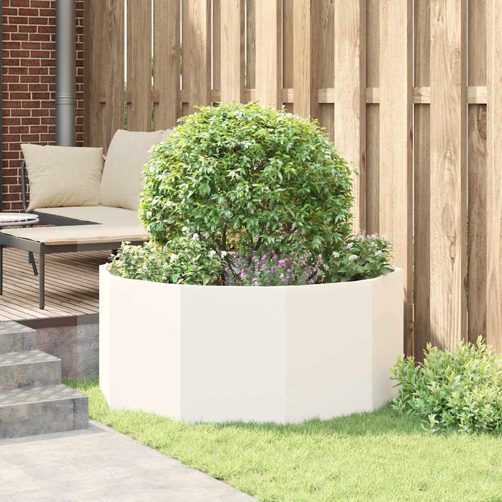 vidaXL Donica Biały 120 x 120 x 50 cm Stal