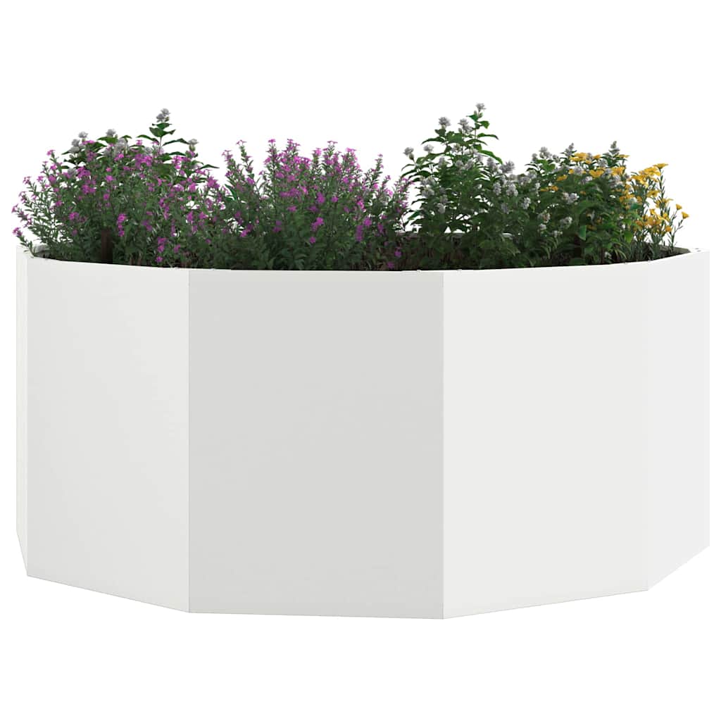 vidaXL Donica Biały 120 x 120 x 50 cm Stal