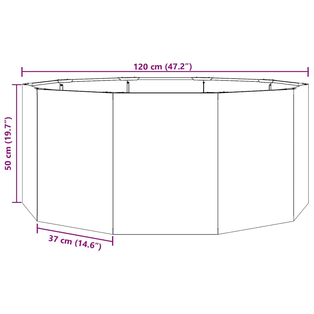 vidaXL Donica Biały 120 x 120 x 50 cm Stal