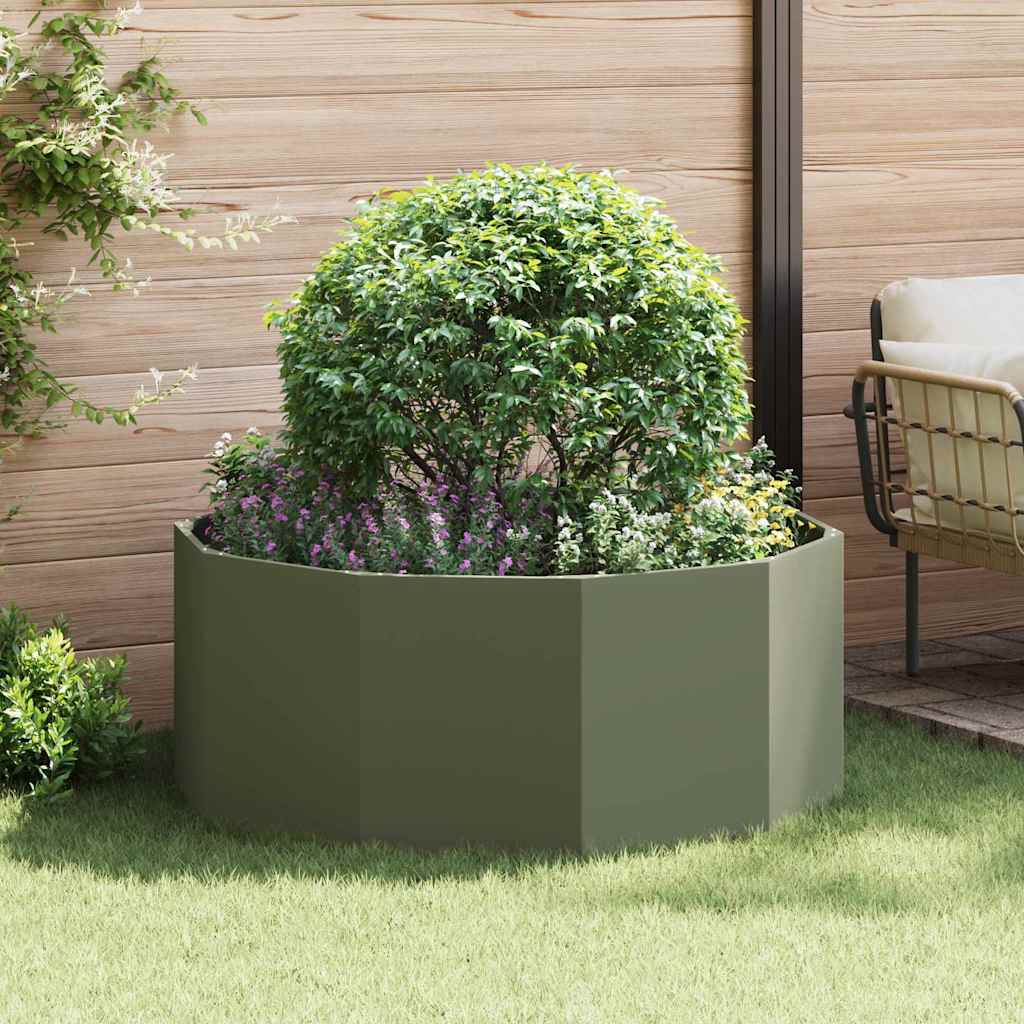 vidaXL Donica Zielony oliwkowy 120 x 120 x 50 cm Stal