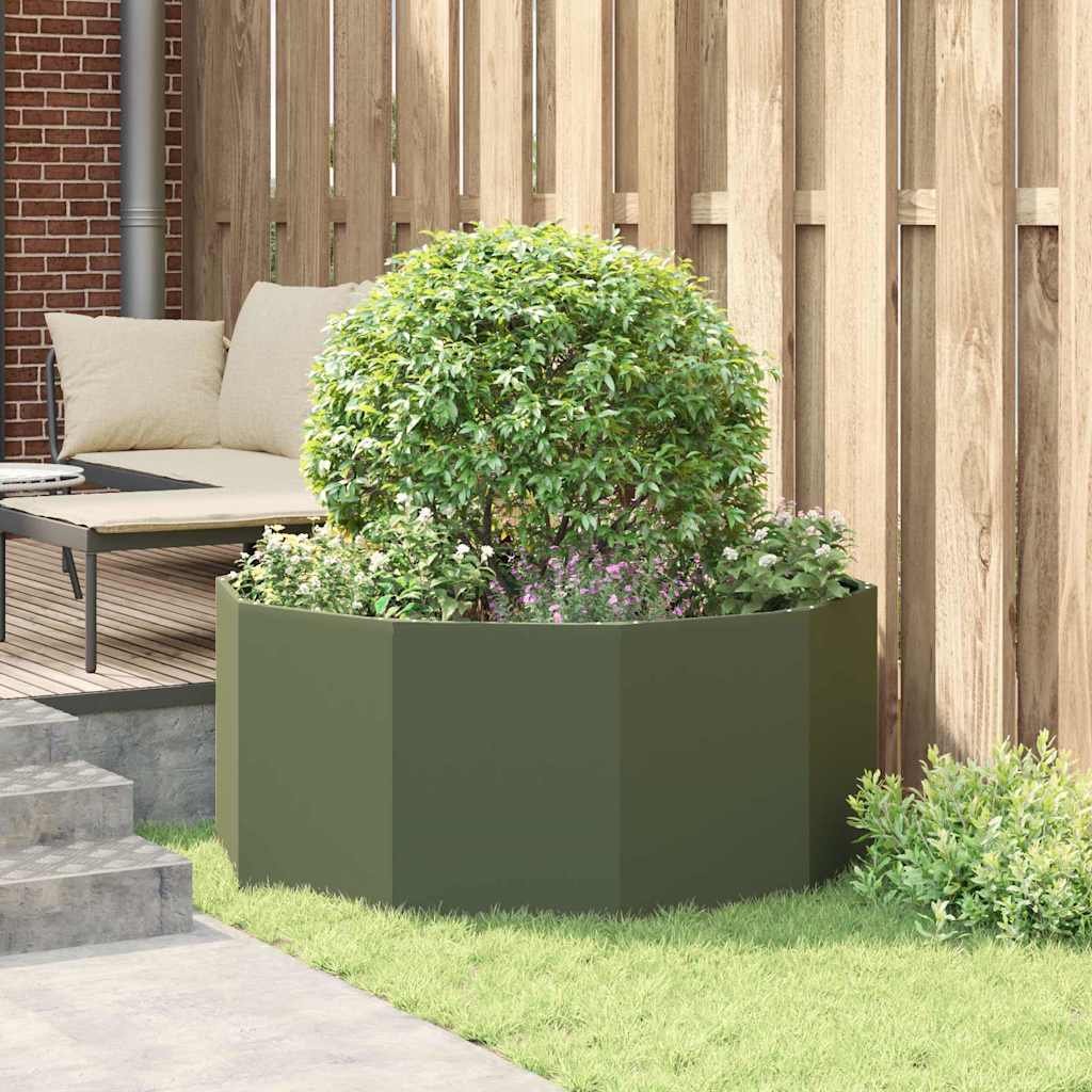 vidaXL Donica Zielony oliwkowy 120 x 120 x 50 cm Stal