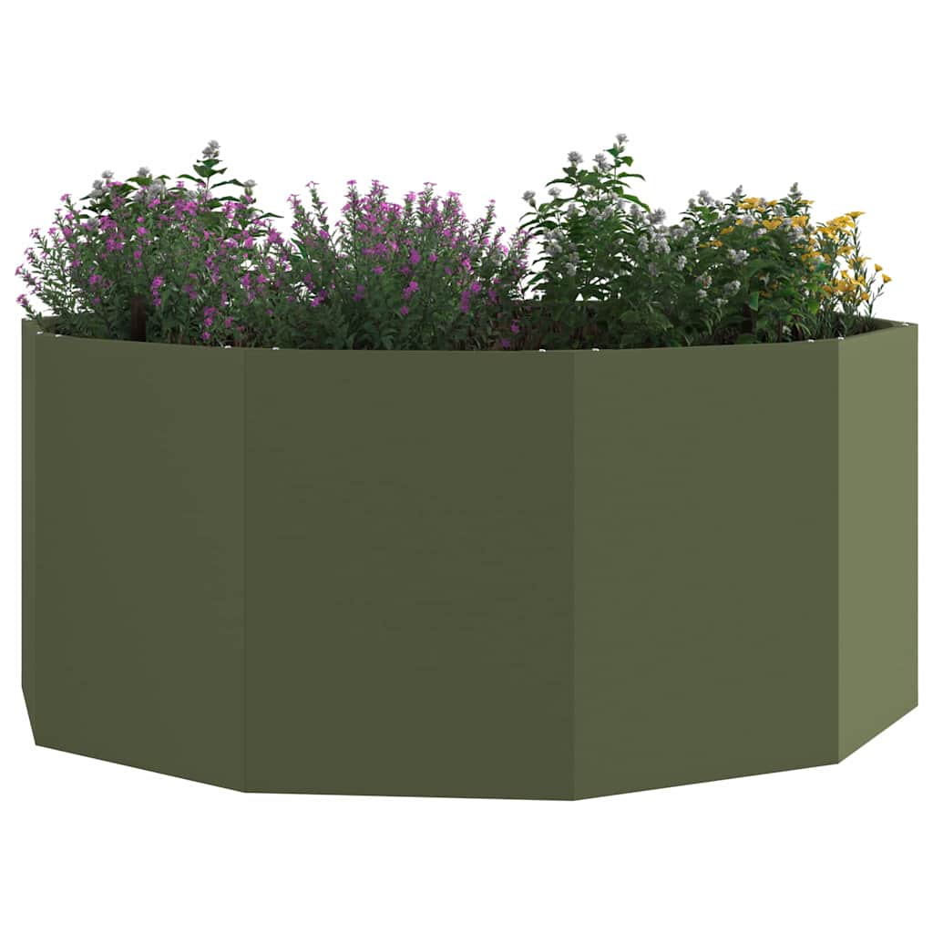 vidaXL Donica Zielony oliwkowy 120 x 120 x 50 cm Stal