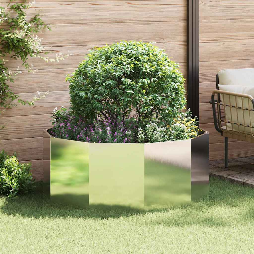 vidaXL Donica Srebrny 120 x 120 x 50 cm Stal nierdzewna