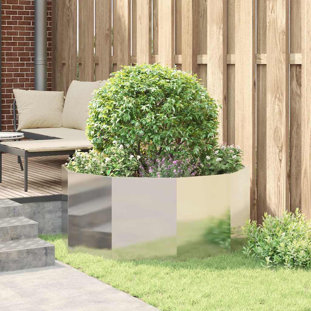 vidaXL Donica Srebrny 120 x 120 x 50 cm Stal nierdzewna
