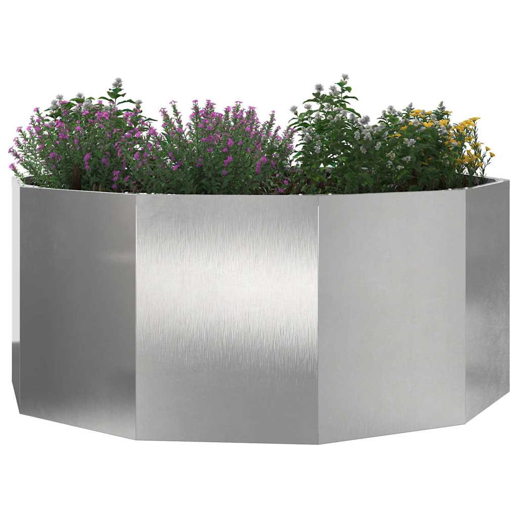 vidaXL Donica Srebrny 120 x 120 x 50 cm Stal nierdzewna