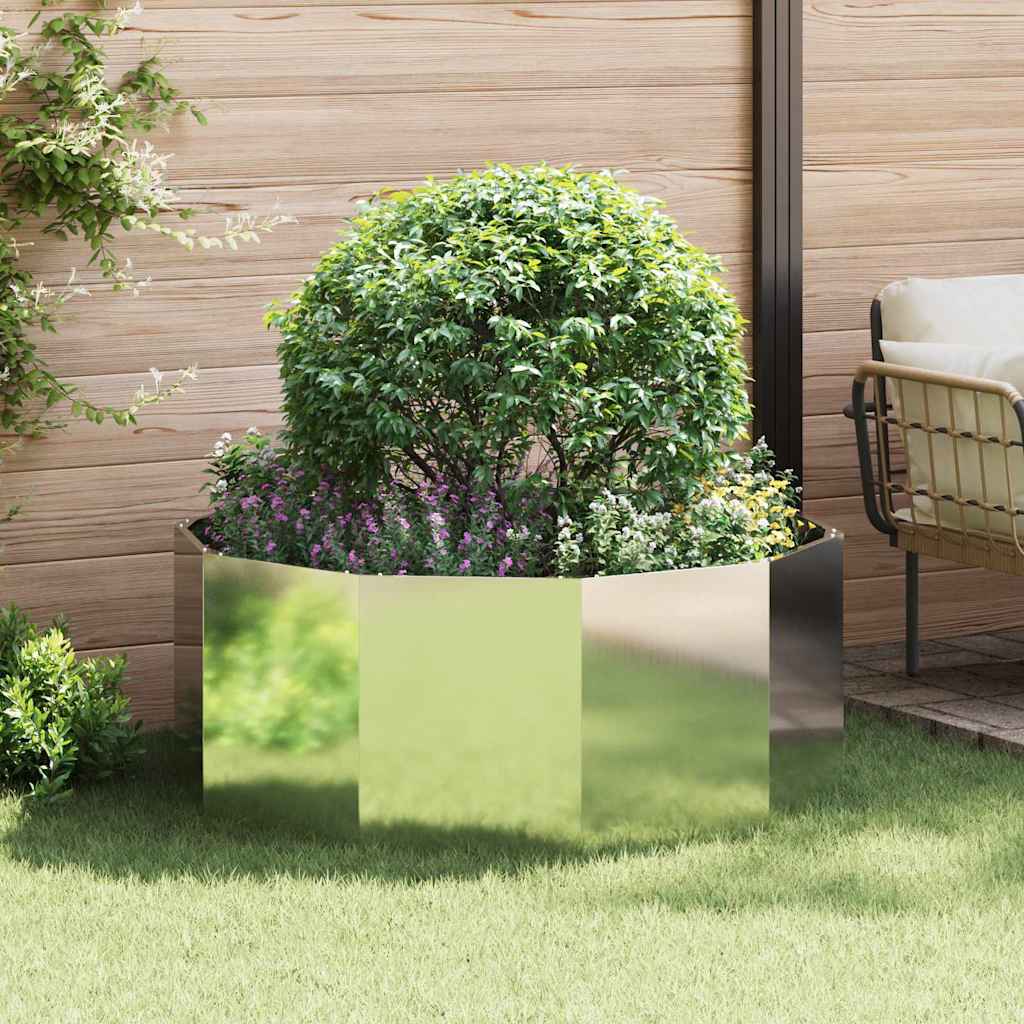 vidaXL Donica Srebrny 120 x 120 x 50 cm Stal Galwanizowana