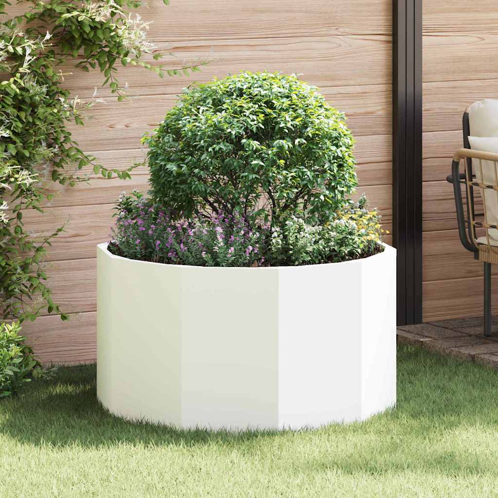 vidaXL Donica Biały 90 x 90 x 50 cm Stal