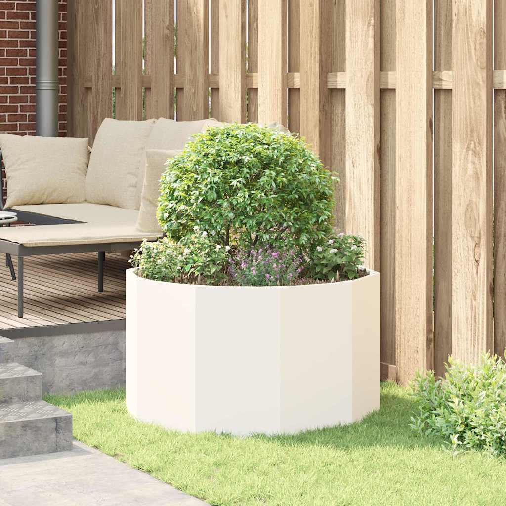 vidaXL Donica Biały 90 x 90 x 50 cm Stal