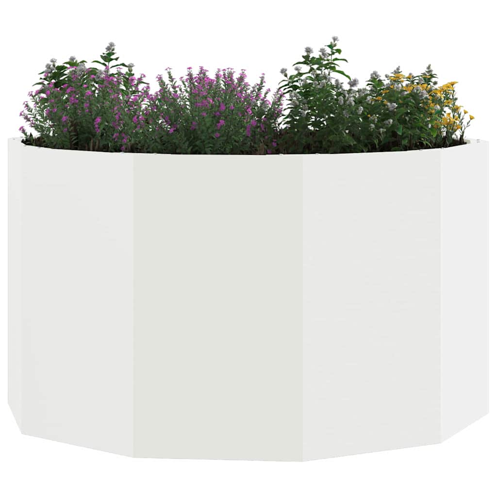 vidaXL Donica Biały 90 x 90 x 50 cm Stal