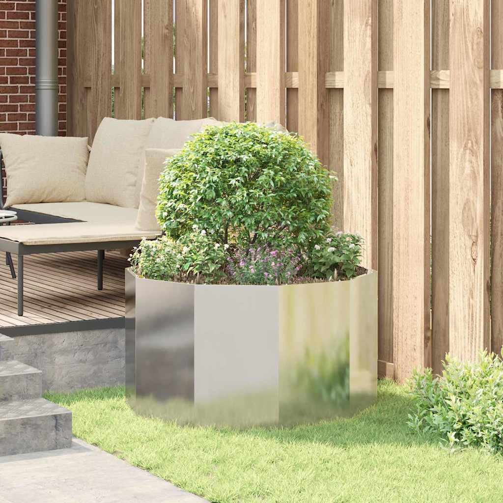 vidaXL Donica Srebrny 90 x 90 x 50 cm Stal Galwanizowana