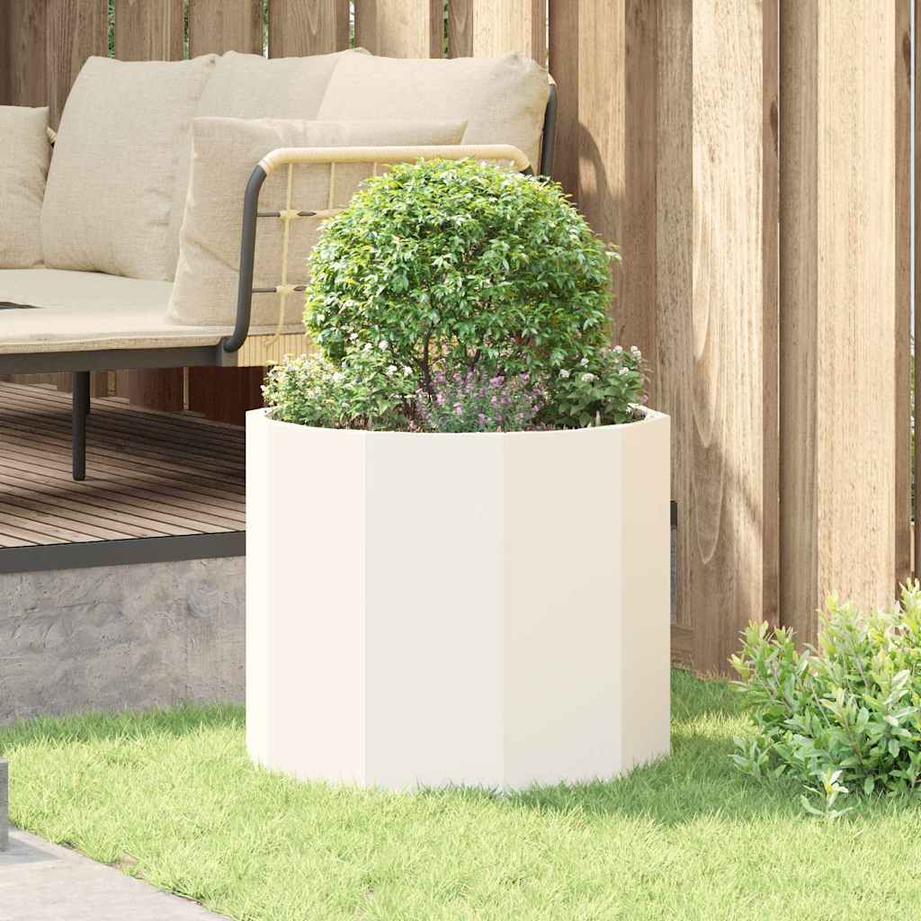 vidaXL Donica Biały 60 x 60 x 50 cm Stal