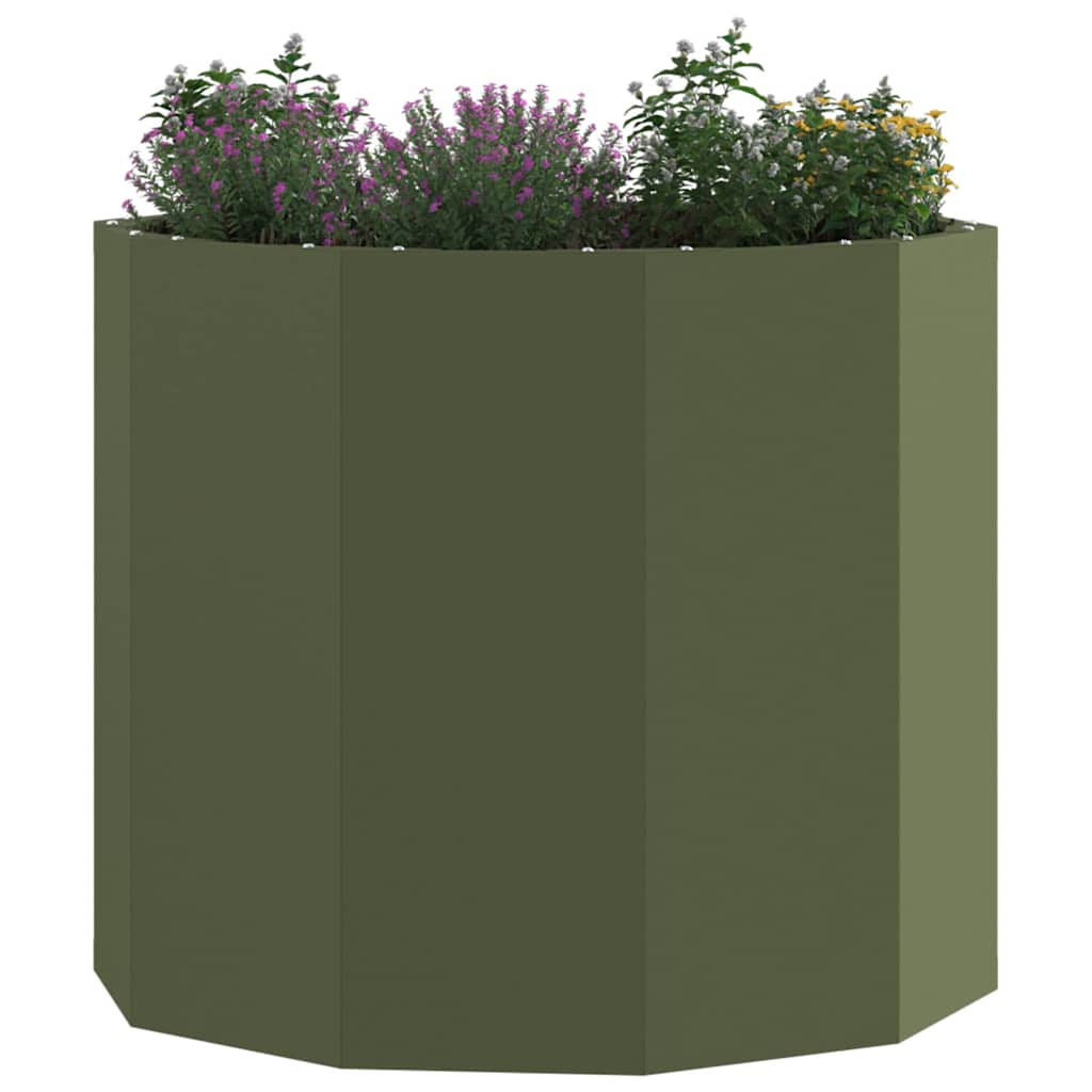 vidaXL Donica Zielony oliwkowy 60 x 60 x 50 cm Stal