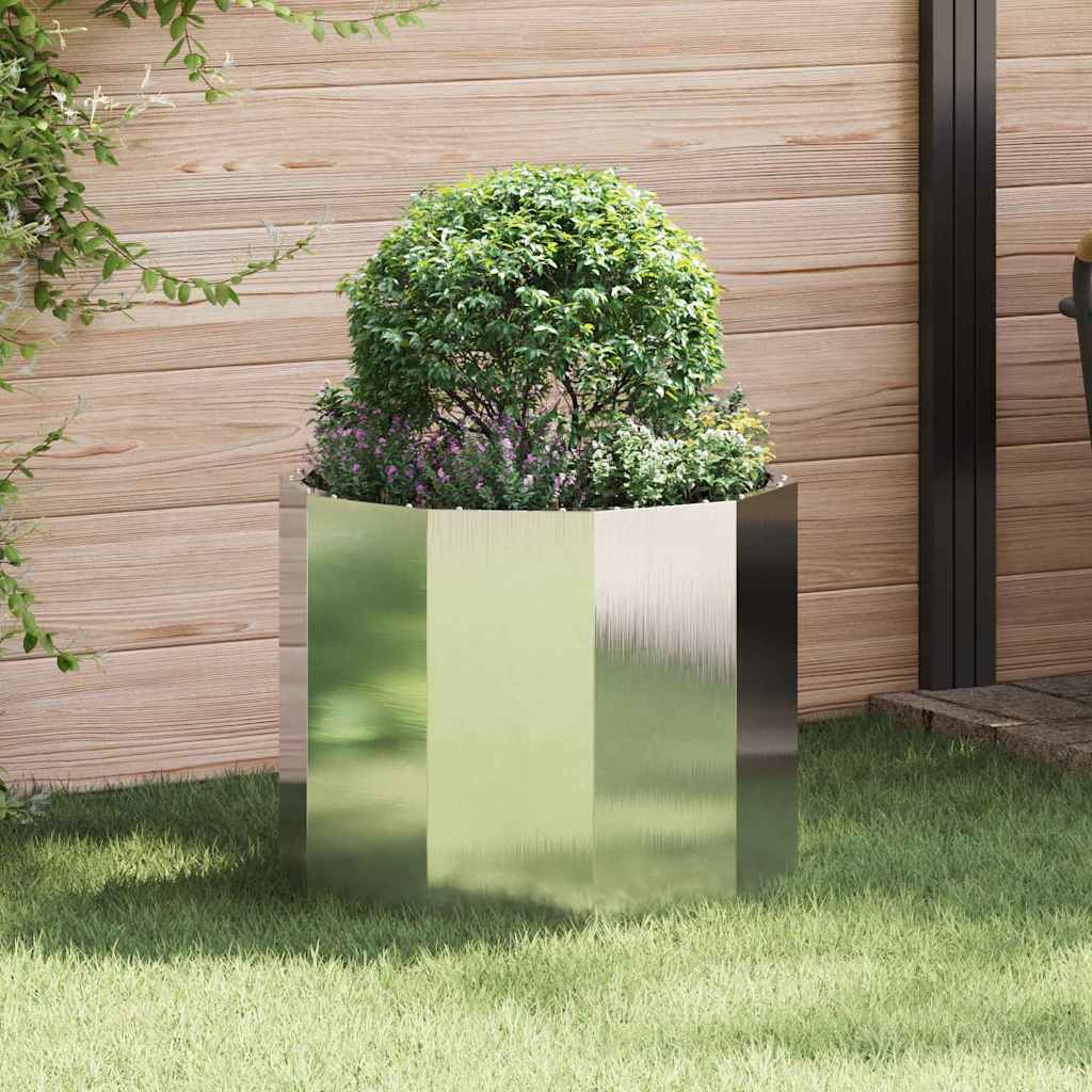vidaXL Donica Srebrny 60 x 60 x 50 cm Stal nierdzewna