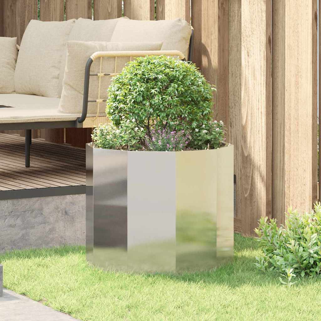 vidaXL Donica Srebrny 60 x 60 x 50 cm Stal nierdzewna