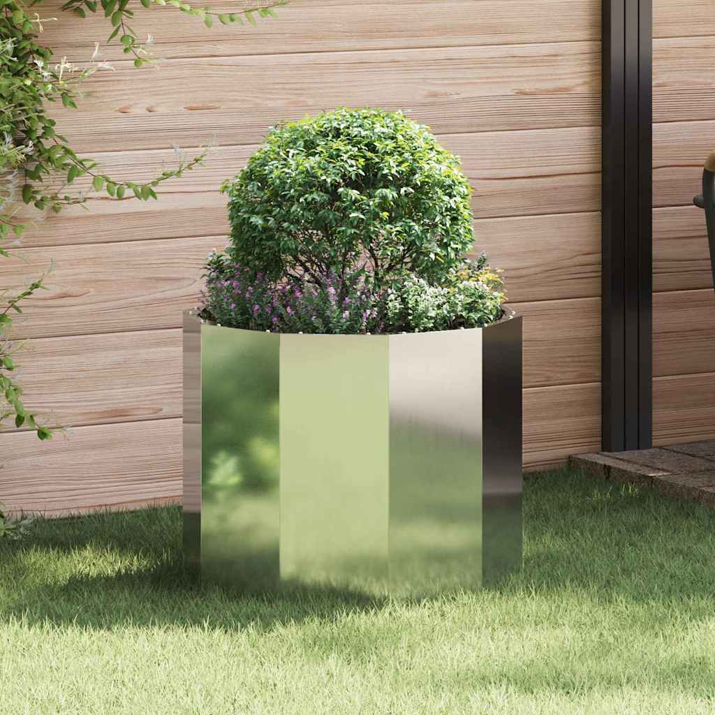 vidaXL Donica Srebrny 60 x 60 x 50 cm Stal Galwanizowana