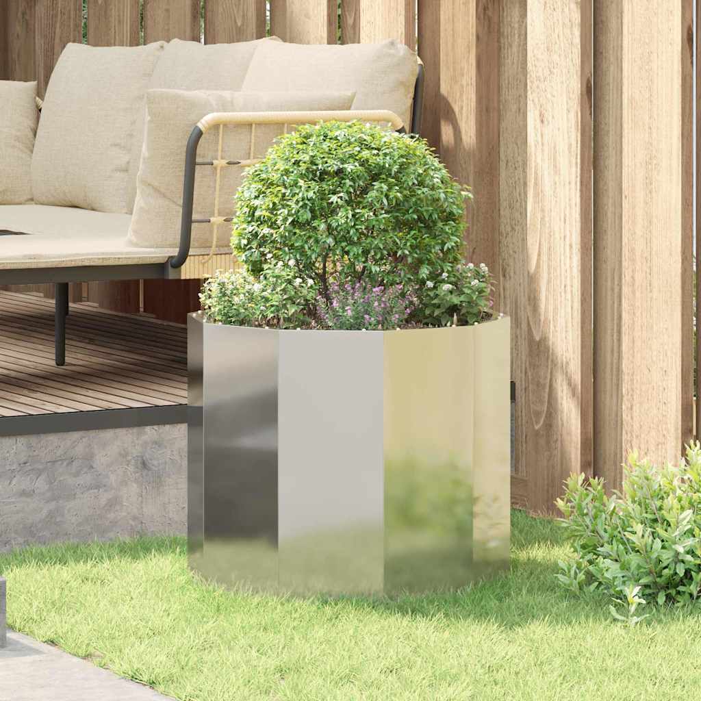 vidaXL Donica Srebrny 60 x 60 x 50 cm Stal Galwanizowana