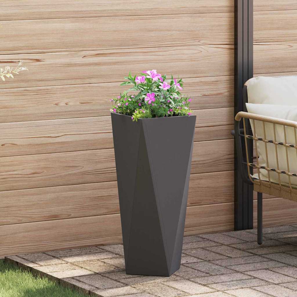 vidaXL Donica 2 pcs Czarny 30 x 30 x 75 cm Stal