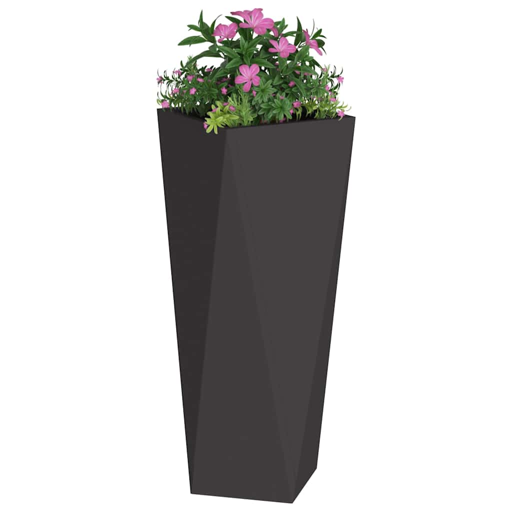 vidaXL Donica 2 pcs Czarny 30 x 30 x 75 cm Stal