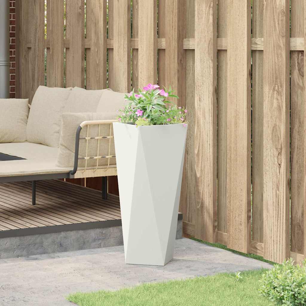 vidaXL Donica Biały 30 x 30 x 75 cm Stal