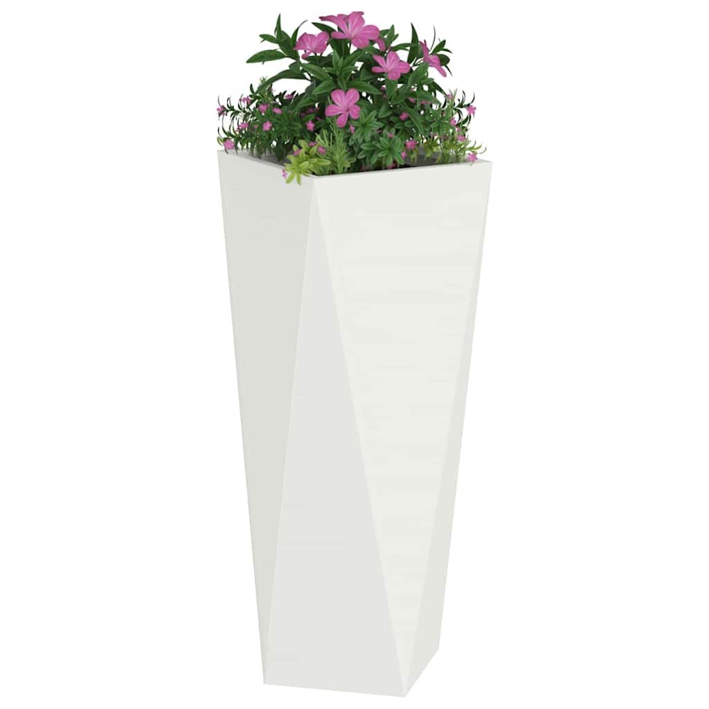 vidaXL Donica Biały 30 x 30 x 75 cm Stal