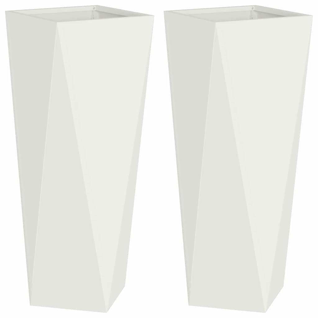 vidaXL Donica 2 pcs Biały 30 x 30 x 75 cm Stal