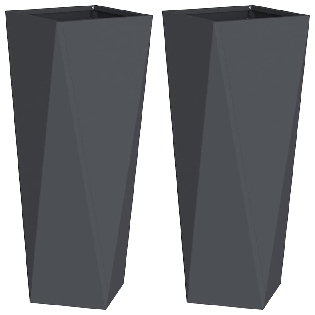 vidaXL Donica 2 pcs Antracyt 30 x 30 x 75 cm Stal