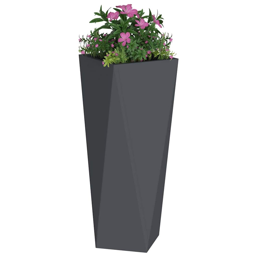 vidaXL Donica 2 pcs Antracyt 30 x 30 x 75 cm Stal