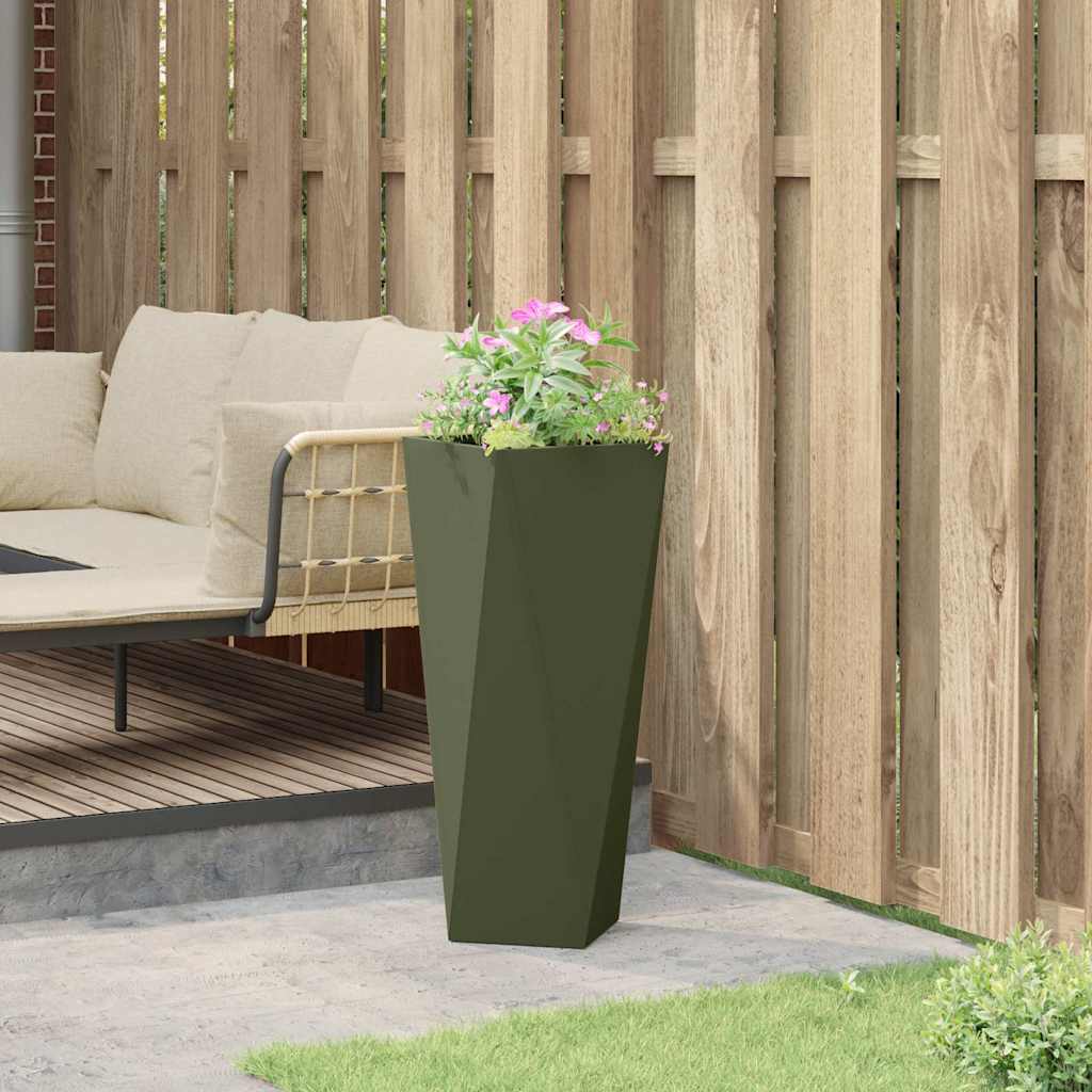 vidaXL Donica Zielony oliwkowy 30 x 30 x 75 cm Stal