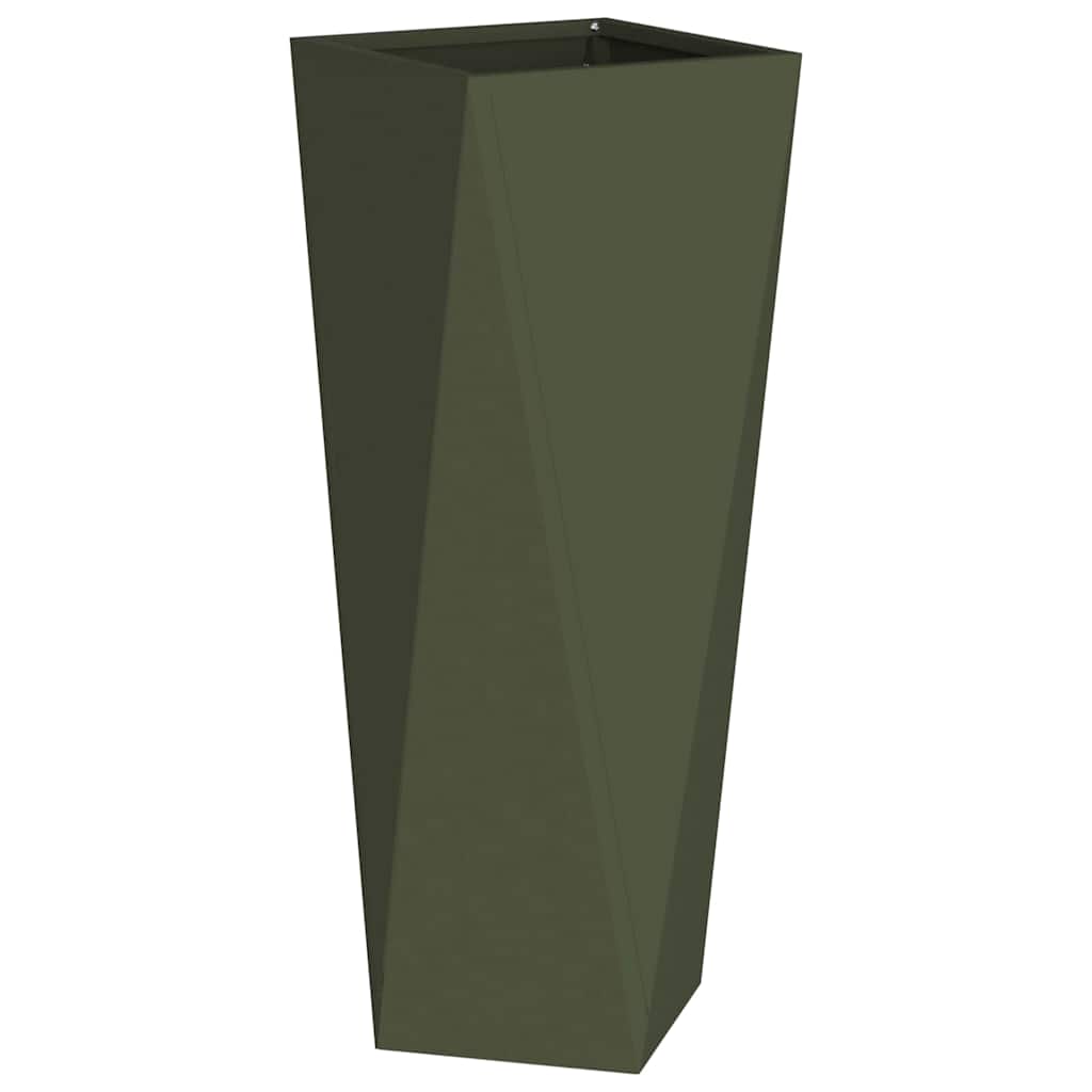 vidaXL Donica 2 pcs Zielony oliwkowy 30 x 30 x 75 cm Stal