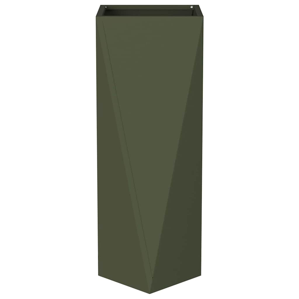 vidaXL Donica 2 pcs Zielony oliwkowy 30 x 30 x 75 cm Stal