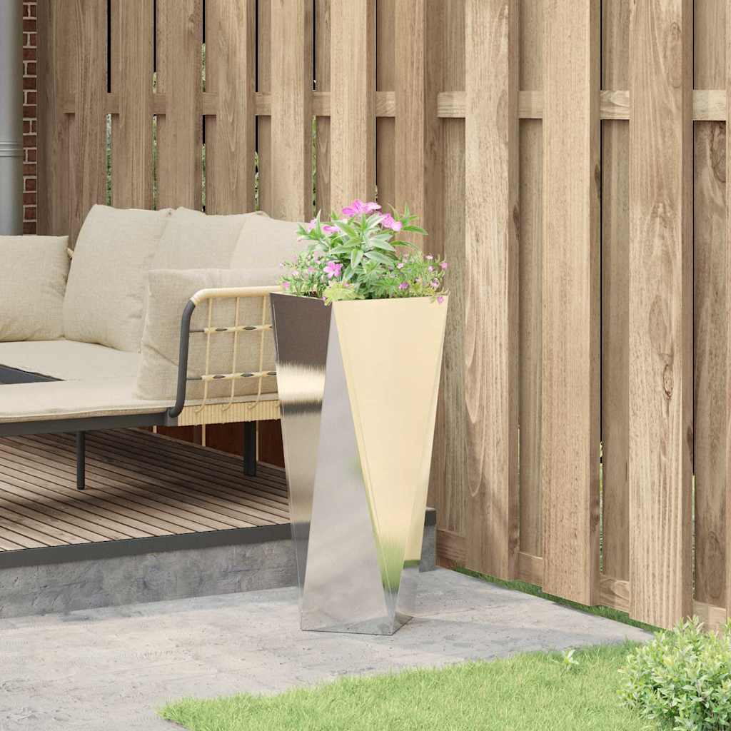 vidaXL Donica Srebrny 30 x 30 x 75 cm Stal nierdzewna