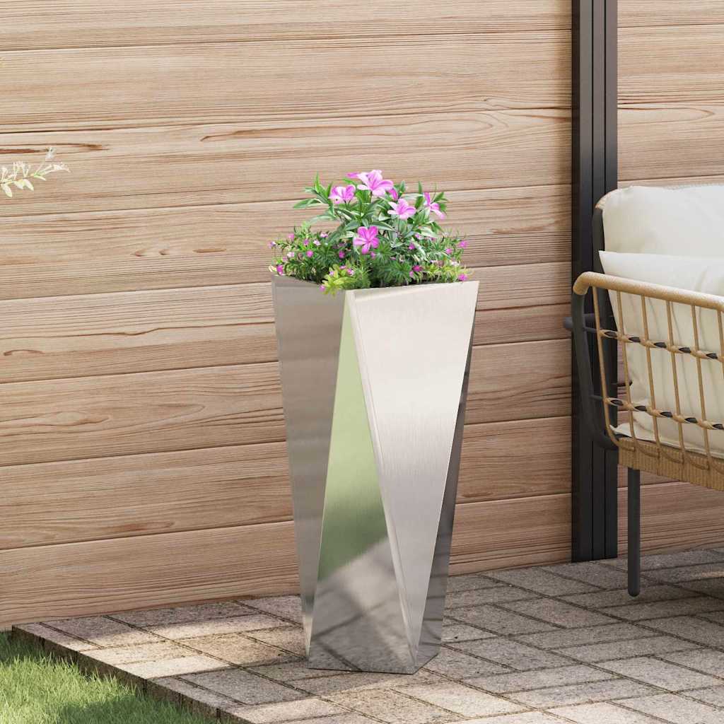 vidaXL Donica 2 szt. Srebrny 30 x 30 x 75 cm Stal nierdzewna