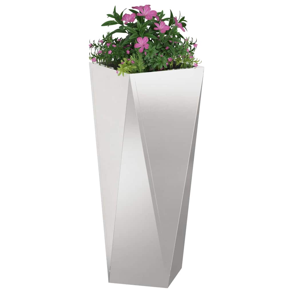 vidaXL Donica 2 szt. Srebrny 30 x 30 x 75 cm Stal nierdzewna