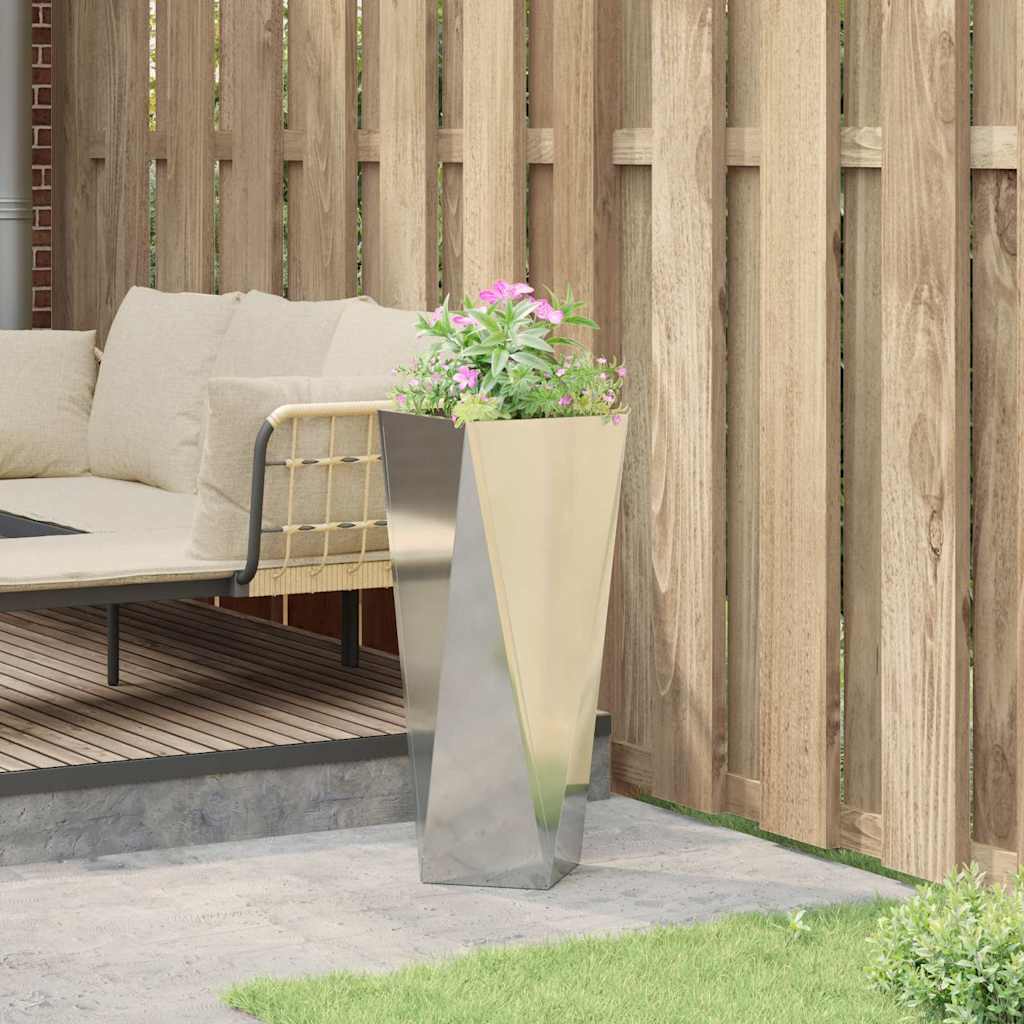 vidaXL Donica Srebrny 30 x 30 x 75 cm Stal Galwanizowana