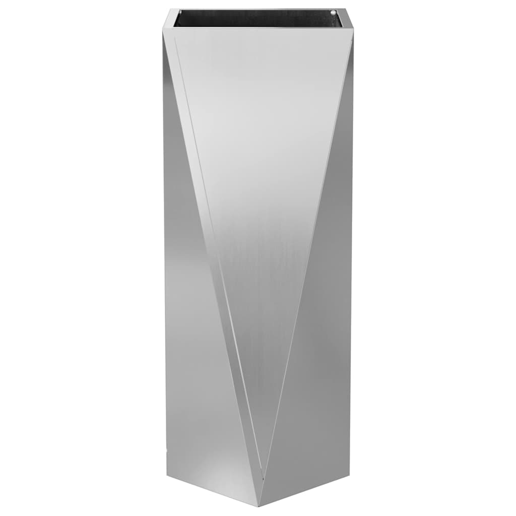 vidaXL Donica Srebrny 30 x 30 x 75 cm Stal Galwanizowana