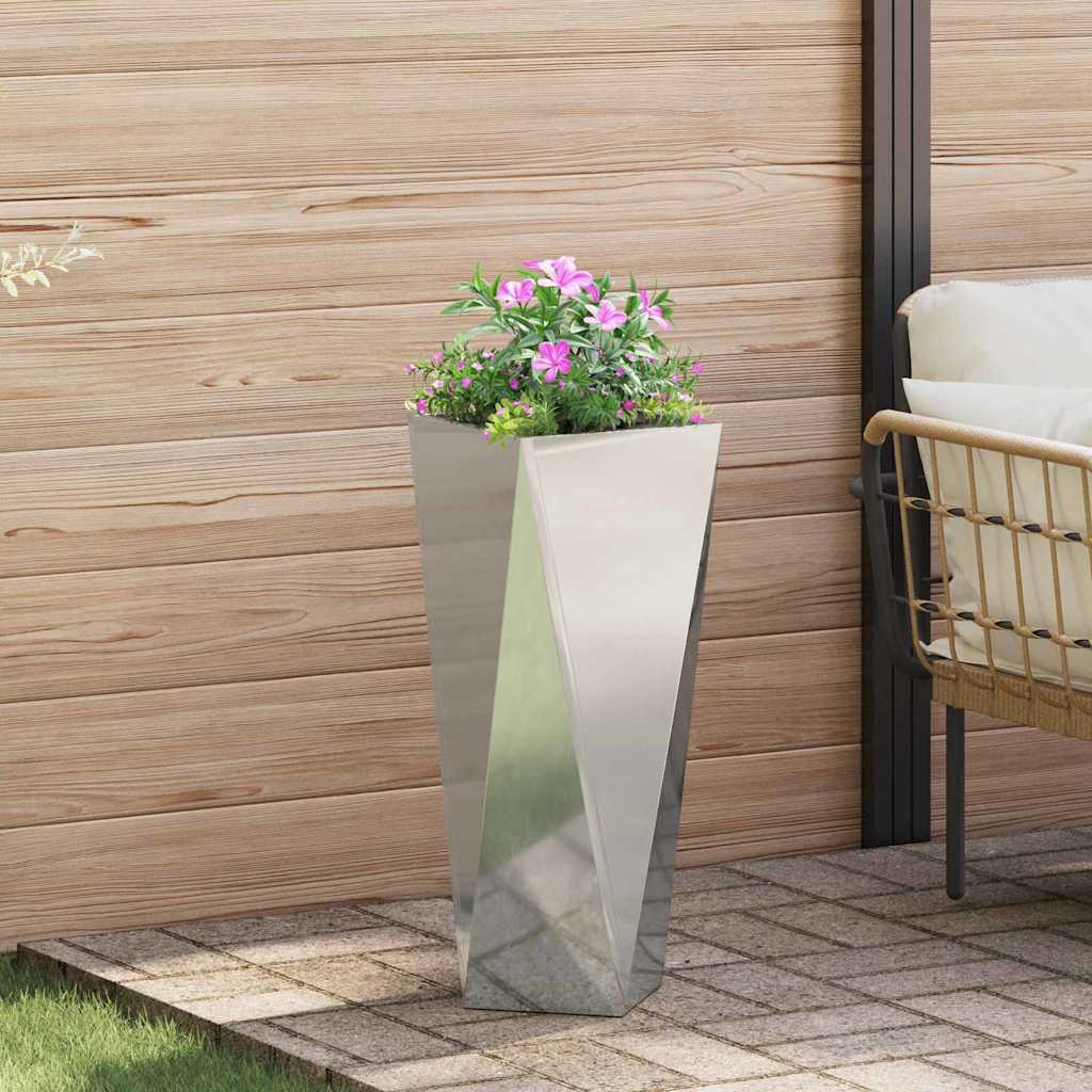 vidaXL Donica 2 pcs Srebrny 30 x 30 x 75 cm Stal Galwanizowana