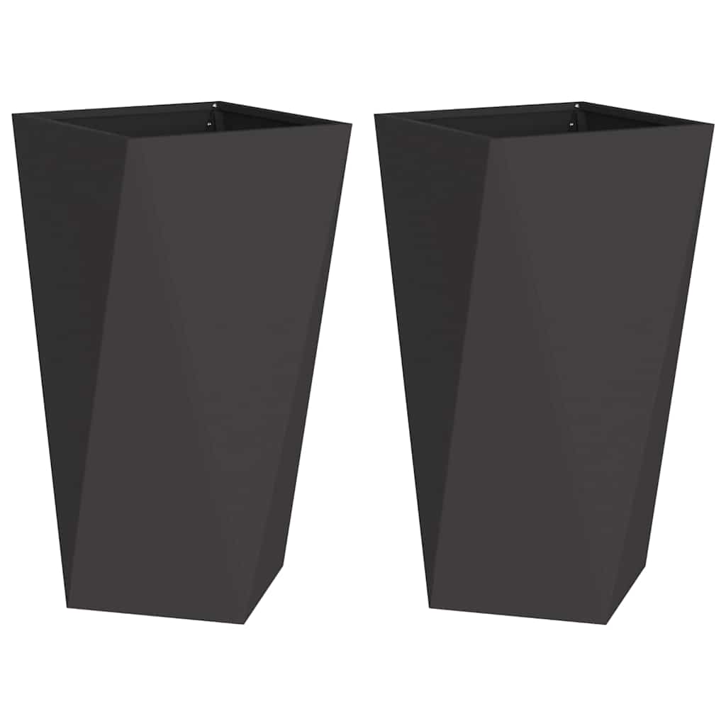vidaXL Donica 2 pcs Czarny 40 x 40 x 75 cm Stal