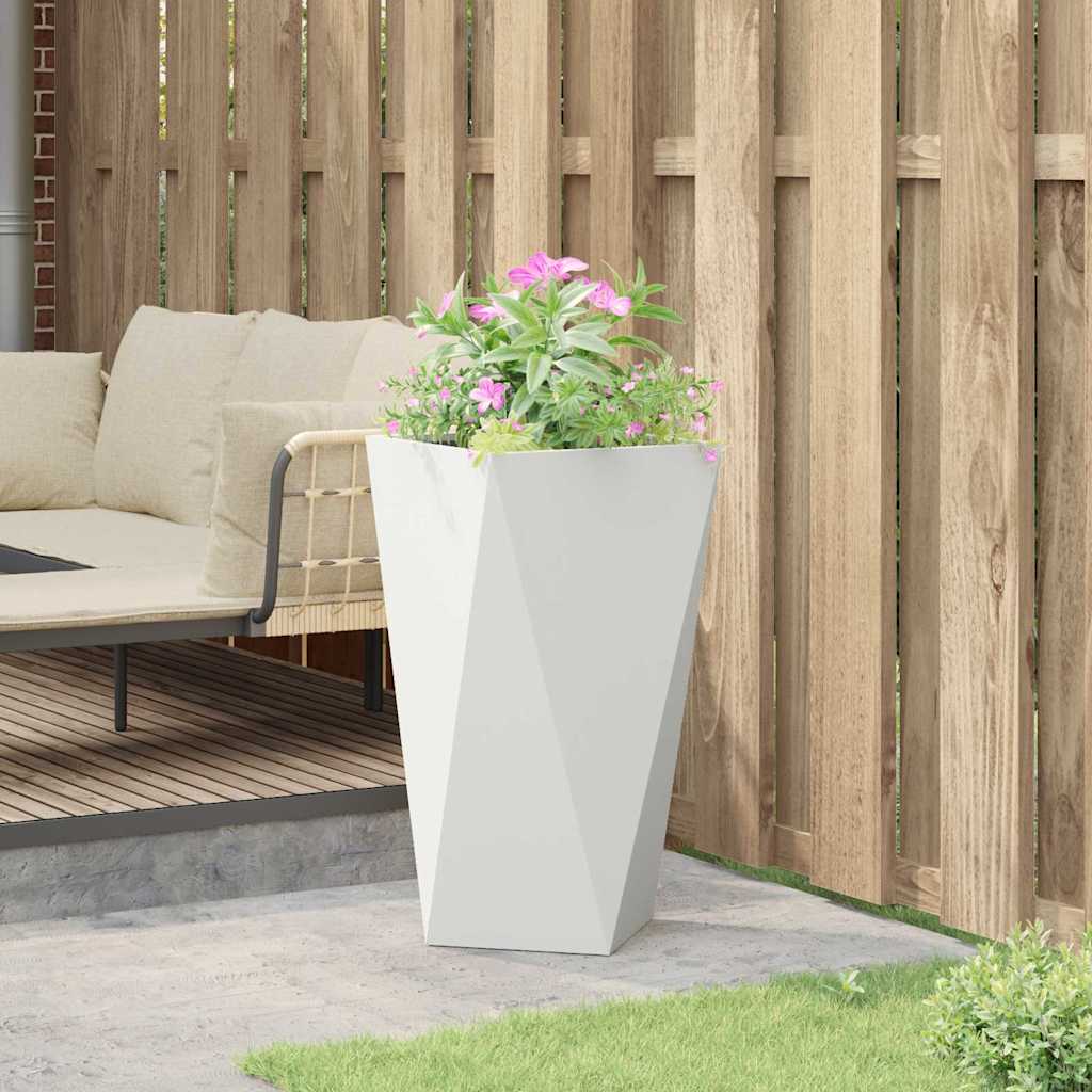 vidaXL Donica Biały 40 x 40 x 75 cm Stal
