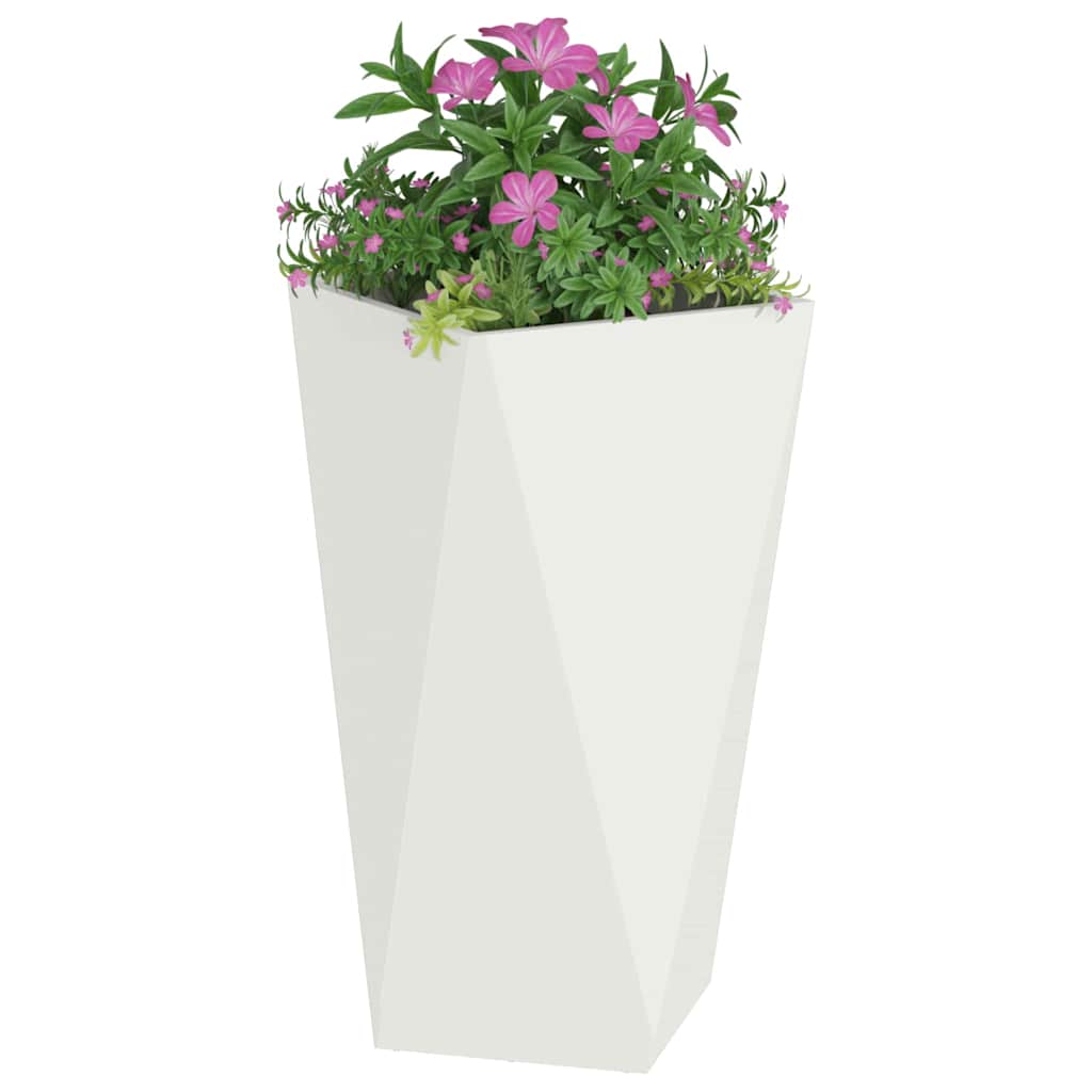 vidaXL Donica Biały 40 x 40 x 75 cm Stal