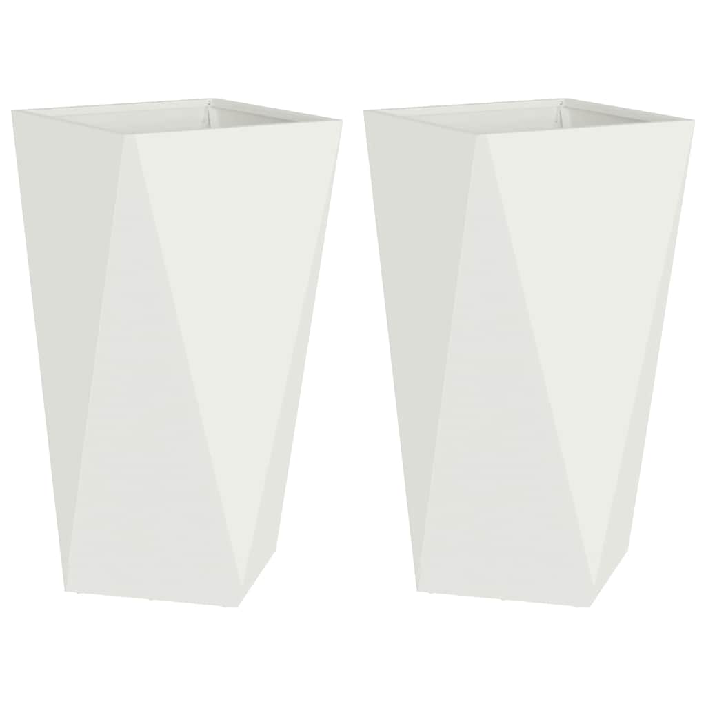 vidaXL Donica 2 pcs Biały 40 x 40 x 75 cm Stal