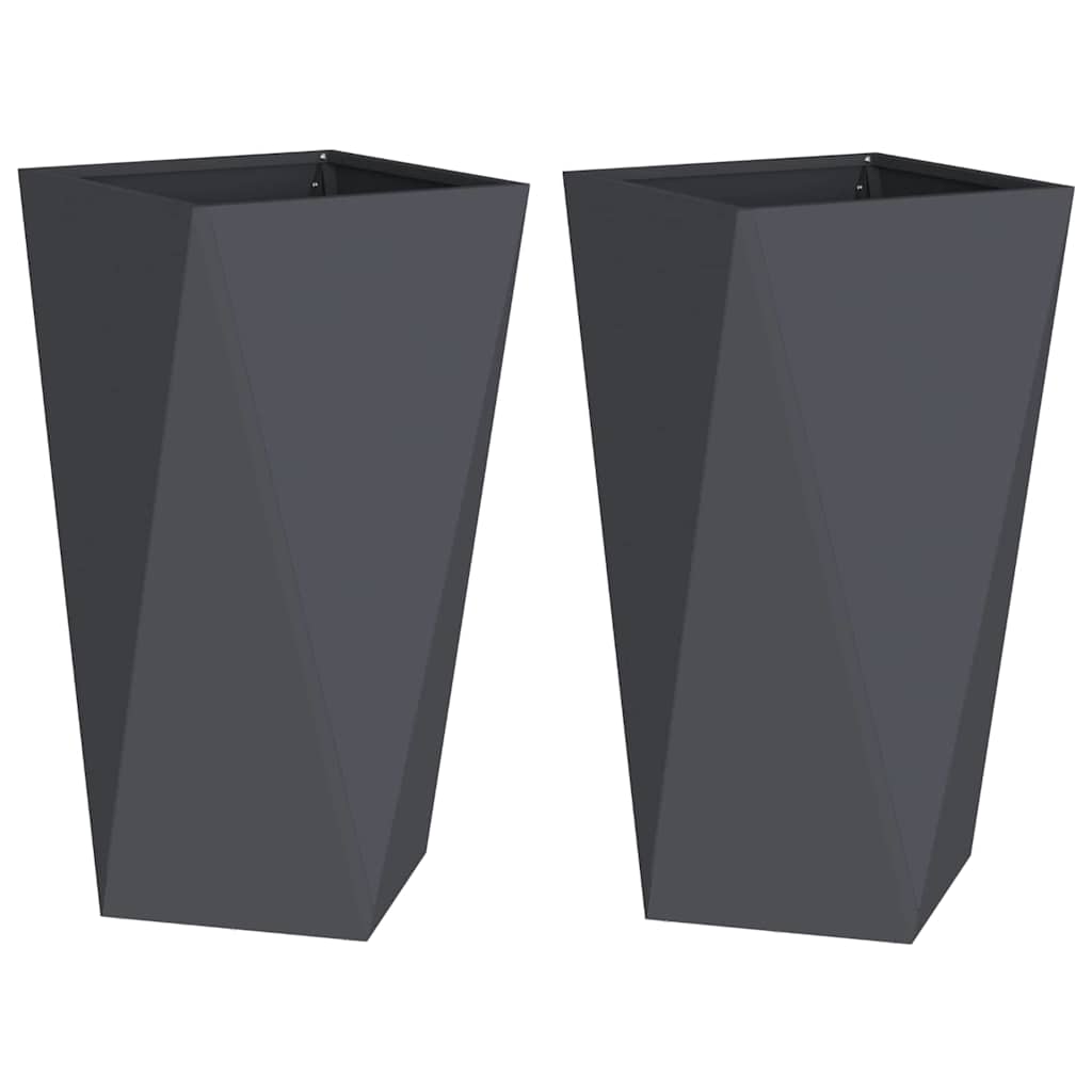 vidaXL Donica 2 pcs Antracyt 40 x 40 x 75 cm Stal