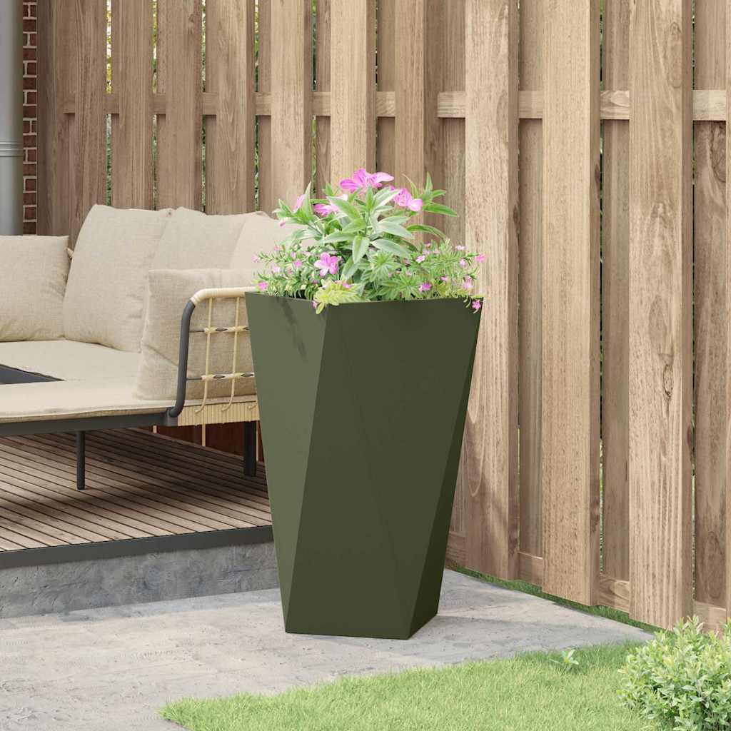 vidaXL Donica Zielony oliwkowy 40 x 40 x 75 cm Stal