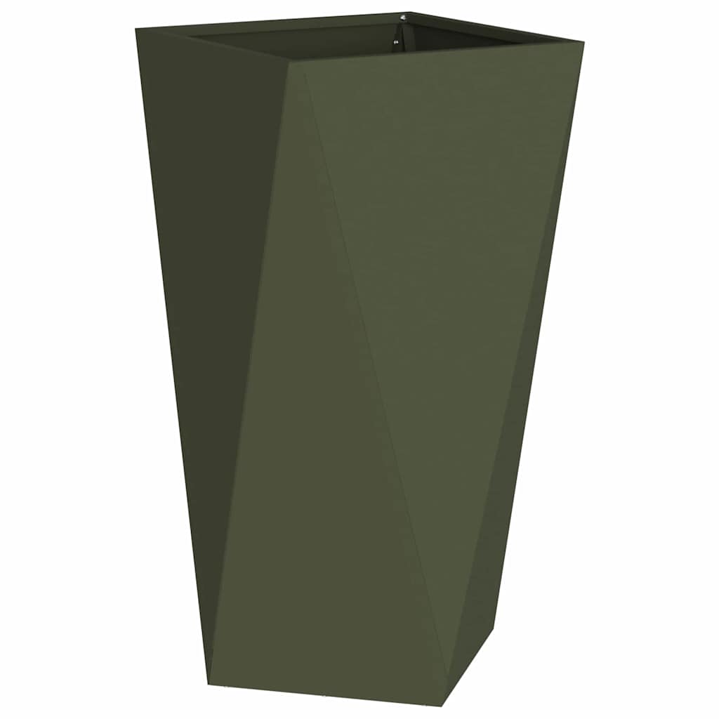 vidaXL Donica Zielony oliwkowy 40 x 40 x 75 cm Stal