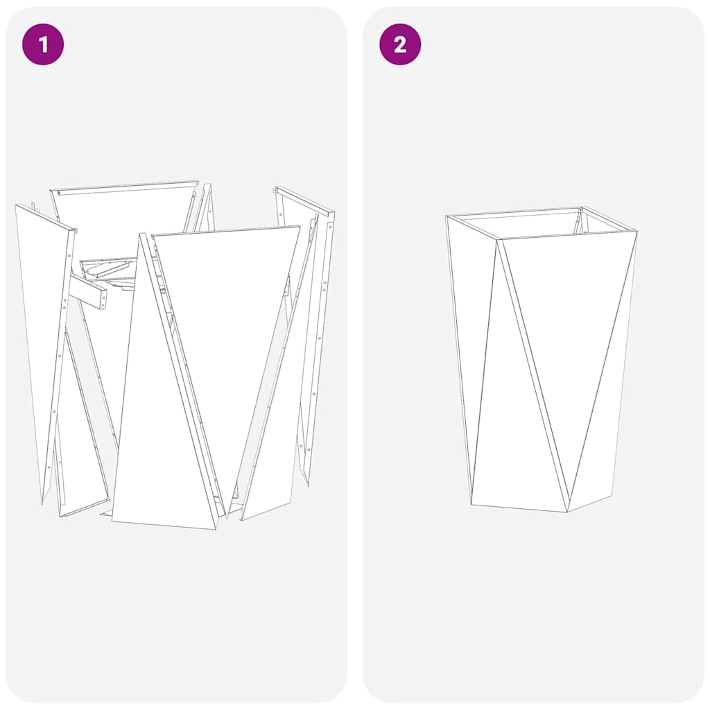 vidaXL Donica Srebrny 40 x 40 x 75 cm Stal nierdzewna