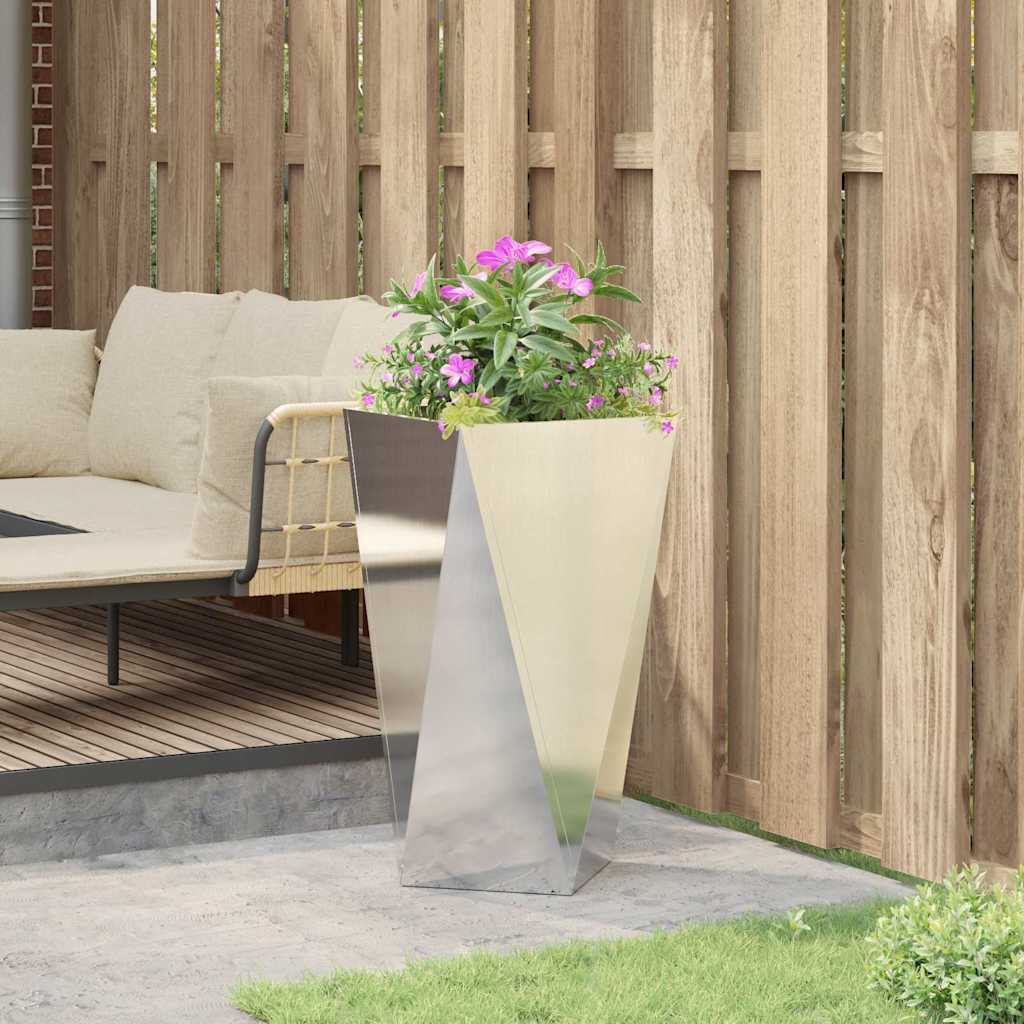 vidaXL Donica Srebrny 40 x 40 x 75 cm Stal nierdzewna
